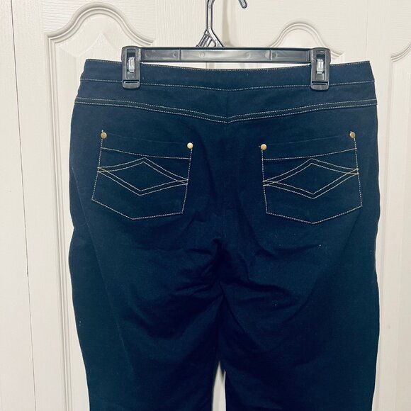 Pajama Jeans-Pull On Women's Drawstring Waist Dark Blue Wash Stretch Pants-Sz Lg - Picture 8 of 16